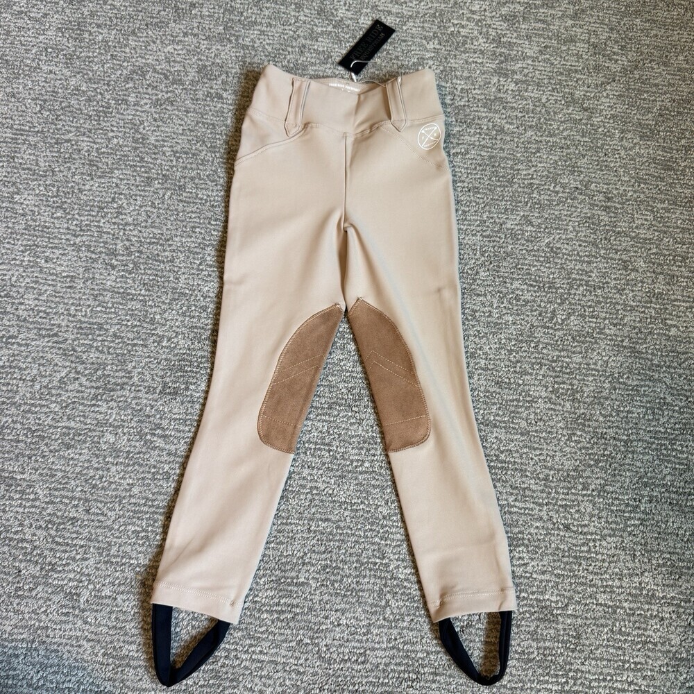 Free Ride Equestrian NEW Children's Lux Breeches In Beige Size 4-5 Kids Horse - Picture 5 of 8